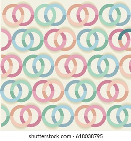 Decorative pattern with drawn circles, vector background.