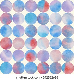Decorative pattern with drawn watercolor circles