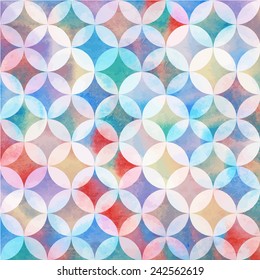 Decorative pattern with drawn watercolor circles