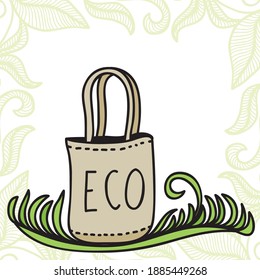 Decorative pattern eco bag. Vector illustration