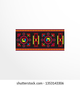 Decorative pattern with ethnic ornament. Vector illustration.