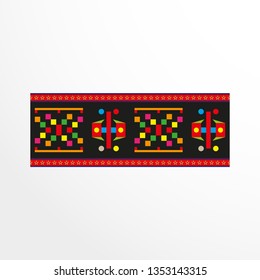 Decorative pattern with ethnic ornament. Vector illustration.