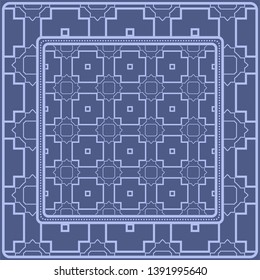 Decorative pattern for fashion print. Sample tablecloth or bandanna design. Vector illustration.