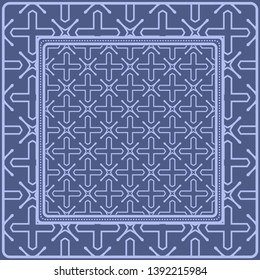 Decorative pattern for fashion print. Sample tablecloth or bandanna design. Vector illustration.