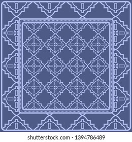 Decorative pattern for fashion print. Sample tablecloth or bandanna design. Vector illustration.