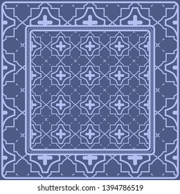 Decorative pattern for fashion print. Sample tablecloth or bandanna design. Vector illustration.