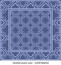 Decorative pattern for fashion print. Sample tablecloth or bandanna design. Vector illustration.