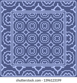 Decorative pattern for fashion print. Sample tablecloth or bandanna design. Vector illustration.