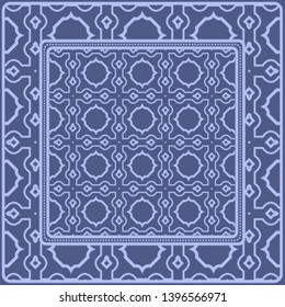 Decorative pattern for fashion print. Sample tablecloth or bandanna design. Vector illustration.