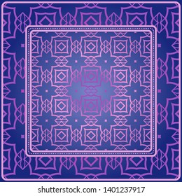 Decorative pattern for fashion print. Sample tablecloth or bandanna design. Vector illustration.