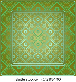 Decorative pattern for fashion print. Sample tablecloth or bandanna design. Vector illustration.