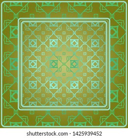 Decorative pattern for fashion print. Sample tablecloth or bandanna design. Vector illustration.