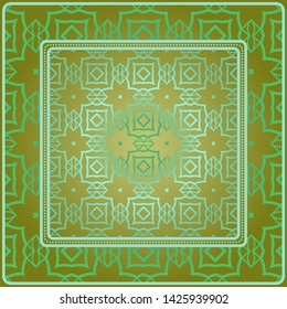 Decorative pattern for fashion print. Sample tablecloth or bandanna design. Vector illustration.