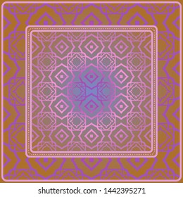 Decorative pattern for fashion print. Sample tablecloth or bandanna design. Vector illustration.
