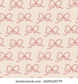 Decorative pattern featuring intricate bows in soft tones on a light background
