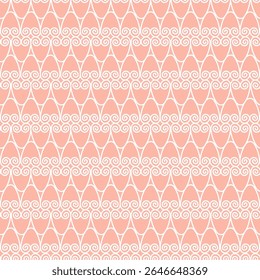 A decorative pattern featuring swirling motifs in a soft pink and white color scheme.