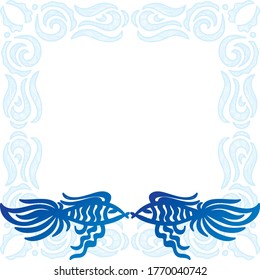 Decorative pattern fishes. Vector illustration