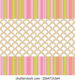 Decorative pattern flat colorful geometric symmetric repeating design 