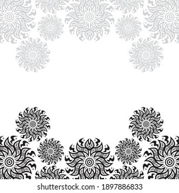 Decorative pattern floral frame. Vector illustration