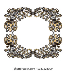 Decorative pattern floral frame. Vector illustration