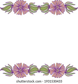 Decorative pattern floral frame. Vector illustration