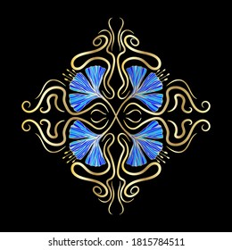Decorative pattern, flower symmetry. Vector stock illustration eps10