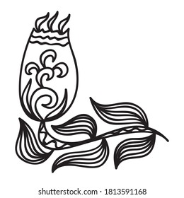 Decorative pattern flower. Vector illustration