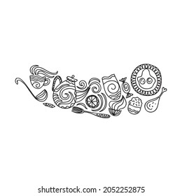Comida decorativa. Ilustración del vector