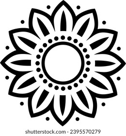 Decorative pattern in the form of a flower. Abstract circular ornament.