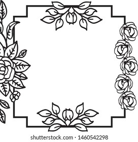 Decorative pattern frame for beautiful leaf flower. Vector
