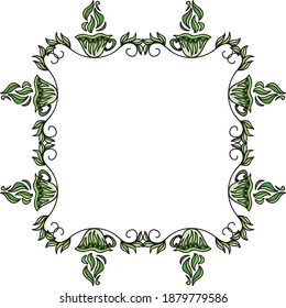 Decorative pattern frame of green tea. Vector illustration