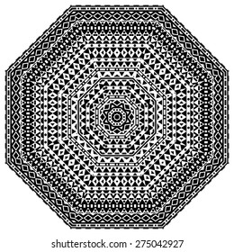 Decorative pattern frame on white background