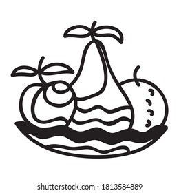 Decorative pattern fruits. Vector illustration
