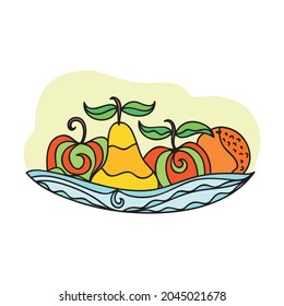 Frutos decorativos. Ilustración del vector