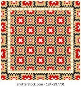 Decorative Pattern With Geometric Ornament. Perfect For Printing On Fabric Or Paper. Vector Illustration