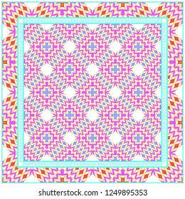 Decorative Pattern With Geometric Ornament. Perfect For Printing On Fabric Or Paper. Vector Illustration