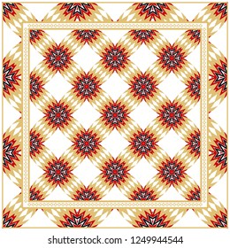 Decorative Pattern With Geometric Ornament. Perfect For Printing On Fabric Or Paper. Vector Illustration