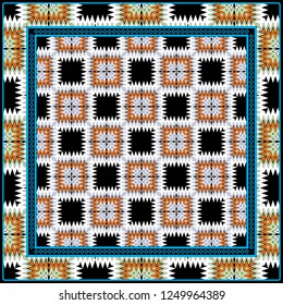 Decorative Pattern With Geometric Ornament. Perfect For Printing On Fabric Or Paper. Vector Illustration