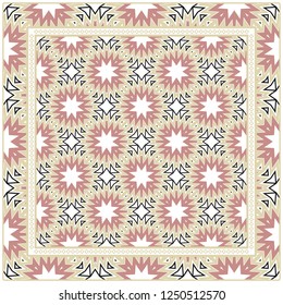Decorative Pattern With Geometric Ornament. Perfect For Printing On Fabric Or Paper. Vector Illustration