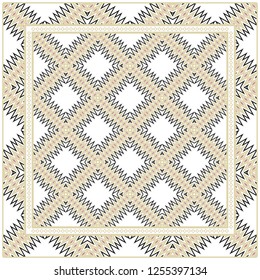 Decorative Pattern With Geometric Ornament. Perfect For Printing On Fabric Or Paper. Vector Illustration