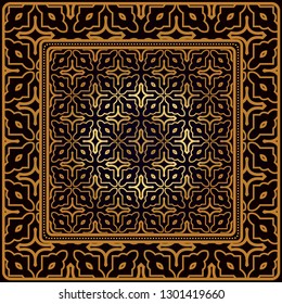 Decorative Pattern With Geometric Ornament. Perfect For Printing On Fabric Or Paper. Vector Illustration. Black bronze color.