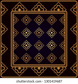 Decorative Pattern With Geometric Ornament. Perfect For Printing On Fabric Or Paper. Vector Illustration. Black bronze color.