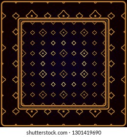 Decorative Pattern With Geometric Ornament. Perfect For Printing On Fabric Or Paper. Vector Illustration. Black bronze color.