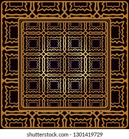 Decorative Pattern With Geometric Ornament. Perfect For Printing On Fabric Or Paper. Vector Illustration. Black bronze color.