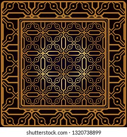 Decorative Pattern With Geometric Ornament. Perfect For Printing On Fabric Or Paper. Vector Illustration. Black bronze color. Decorative Pattern With Geometric Ornament. Perfect For Printing On Fabric Or Paper. Vector Illustration. Black bronze color.