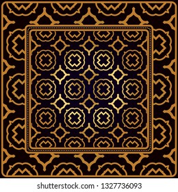 Decorative Pattern With Geometric Ornament. Perfect For Printing On Fabric Or Paper. Vector Illustration. Black bronze color.