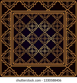 Decorative Pattern With Geometric Ornament. Perfect For Printing On Fabric Or Paper. Vector Illustration. Black bronze color.