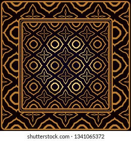 Decorative Pattern With Geometric Ornament. Perfect For Printing On Fabric Or Paper. Vector Illustration. Black bronze color.
