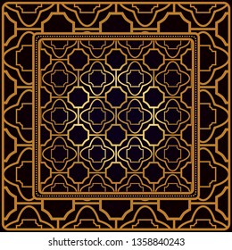 Decorative Pattern With Geometric Ornament. Perfect For Printing On Fabric Or Paper. Vector Illustration. Black bronze color.