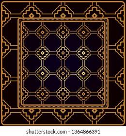 Decorative Pattern With Geometric Ornament. Perfect For Printing On Fabric Or Paper. Vector Illustration. Black bronze color.
